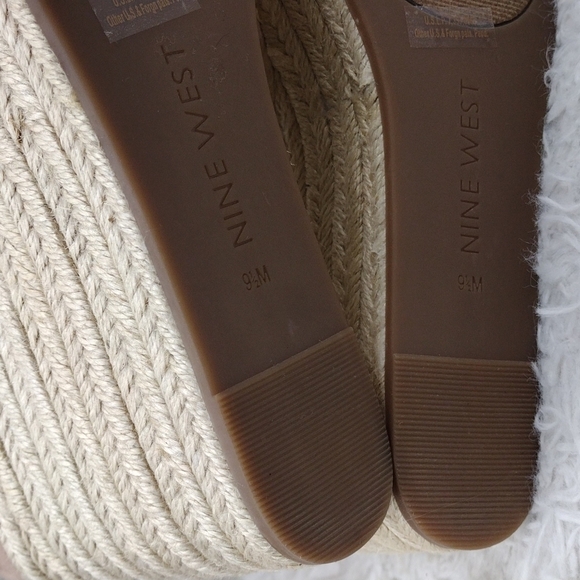 NINE West Adell Pink Faux Suede Open Toe Ankle Strap Platform Wedge Espadrilles - Picture 9 of 16